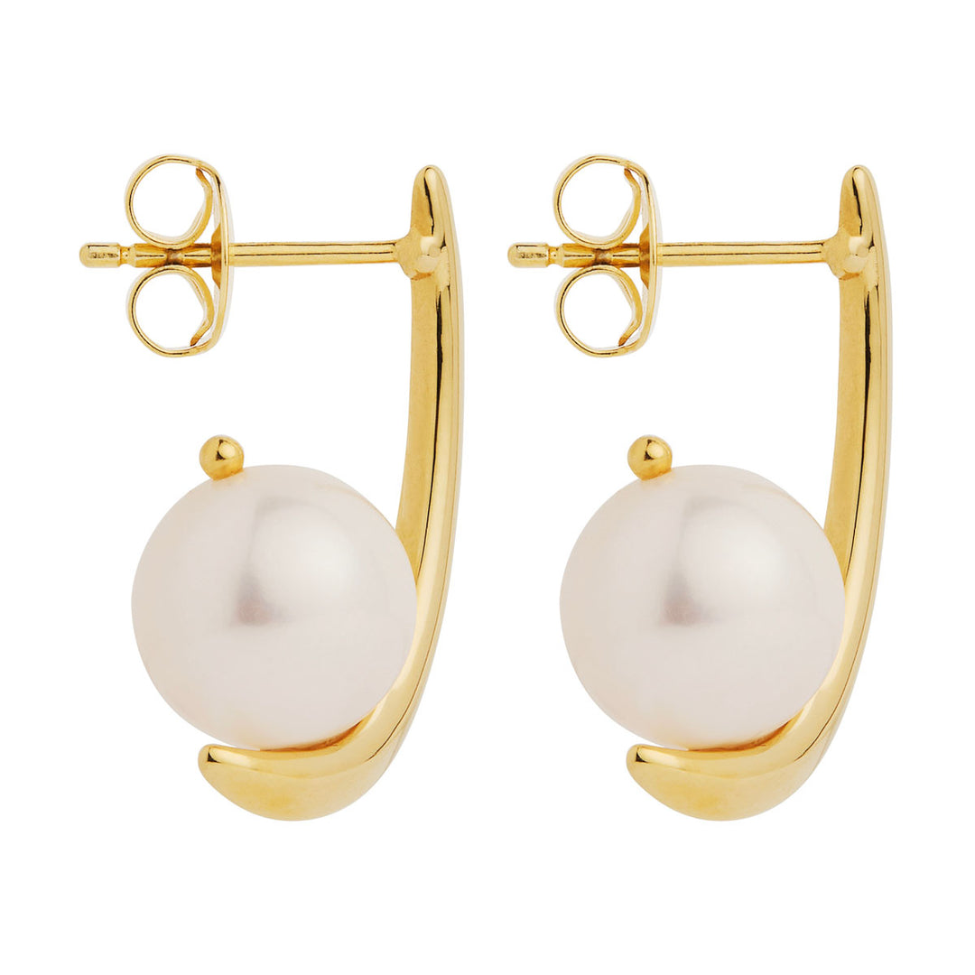 Najo Mariselle Gold Plated Crescent with Pearl Earrings
