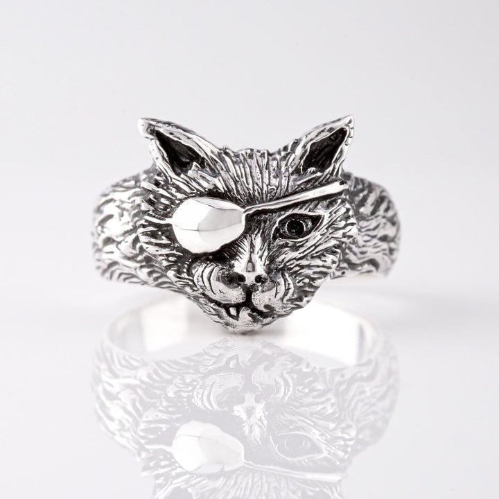 Nick Von K Sterling Silver Pirate Cat Ring