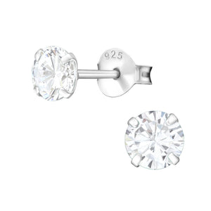 ARGENTO Silver 5mm Medium Round CZ Studs