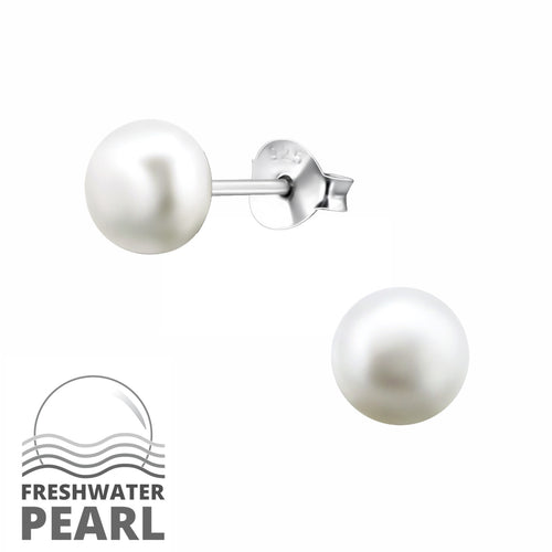 ARGENTO FW Pearl White Button Studs 6mm