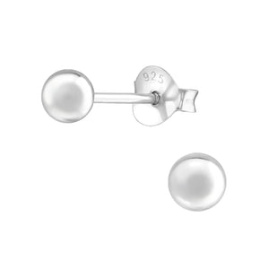 ARGENTO SILVER PLAIN 4MM STUDS