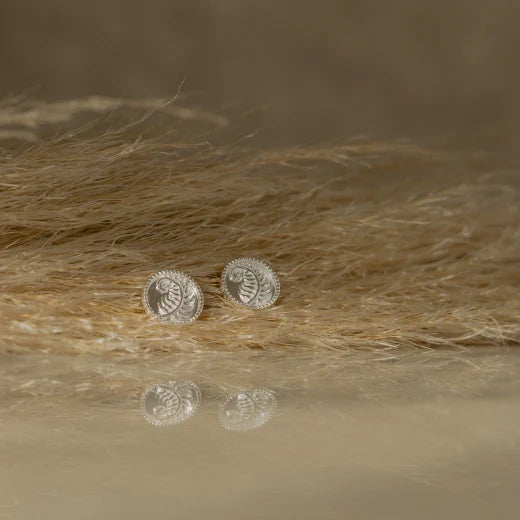 Evolve Fern Coin Silver Studs (Strength)