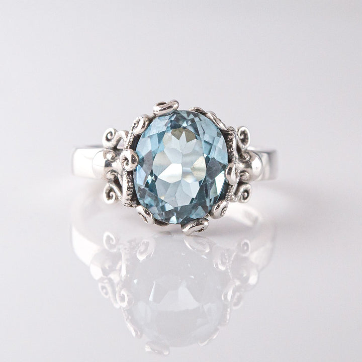 Nick Von K Sterling Silver with Topaz Twin Octopus Ring