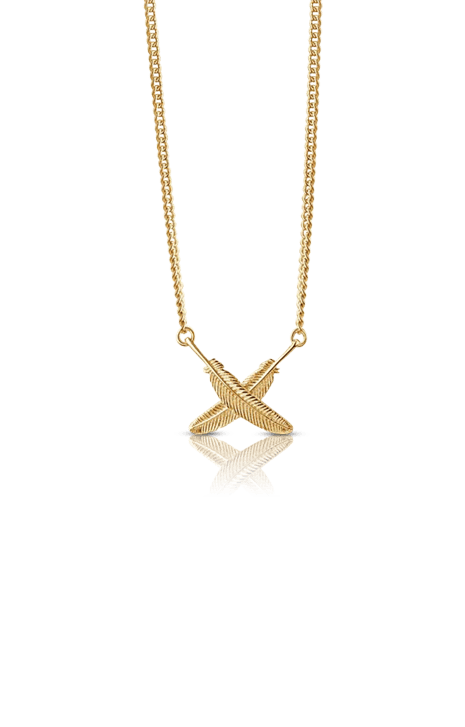 Boh Runga Gold Plated Feather Kisses Pendant