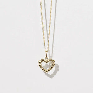 MEADOWLARK 23CT GOLD PLATED FIZZY HEART CHARM NECKLACE