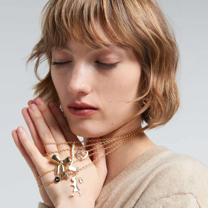 Karen Walker Gold Plated Bow Necklace 55cm