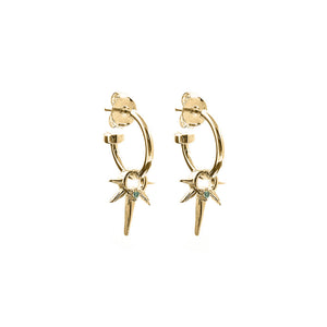 Gold Plated Micro Spike Anchor Earrings