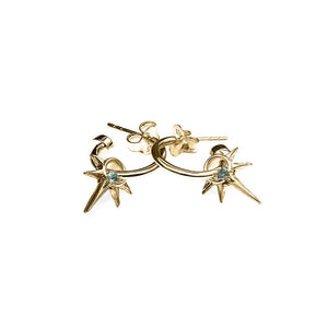 Gold Plated Micro Spike Anchor Earrings