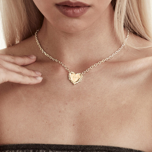 Gold Plated Thorned Heart Necklace