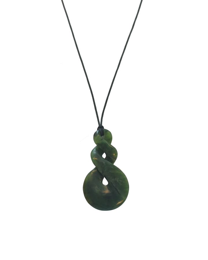 New Zealand Greenstone - Large Double Twist 55mm