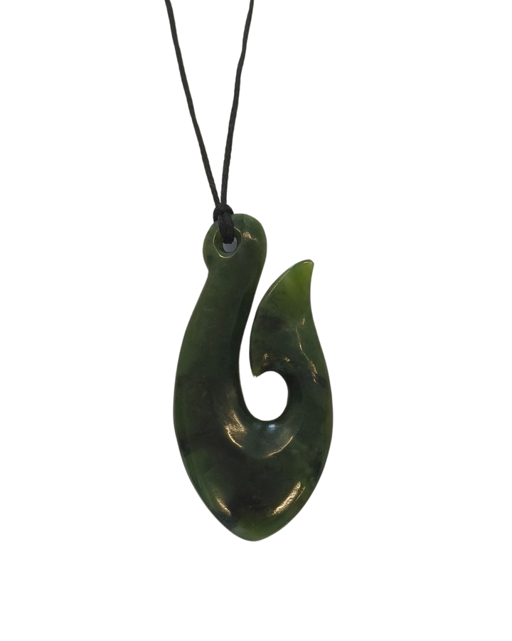 New Zealand Greenstone - Large Hei Matau / Fish Hook 55mm
