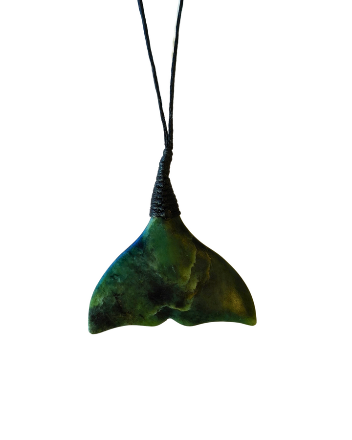 New Zealand Greenstone - Medium Whale Tail 35mm x 30mm