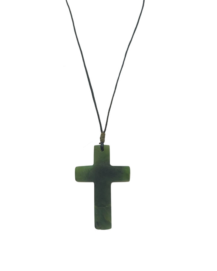 New Zealand Greenstone - Large Cross 55mm
