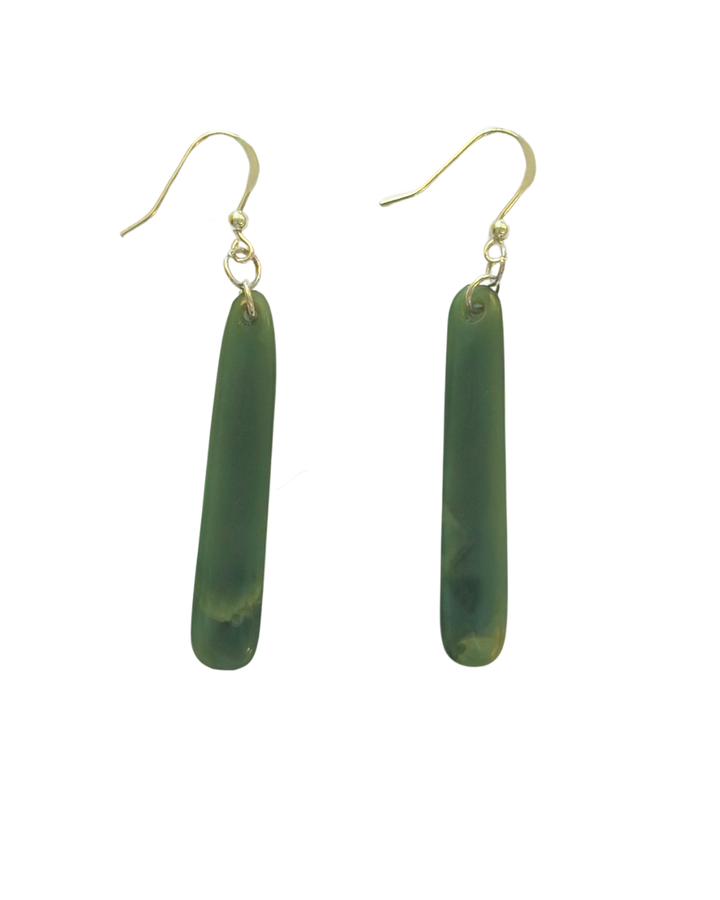 New Zealand Greenstone - Medium Drop Earrings 45mm