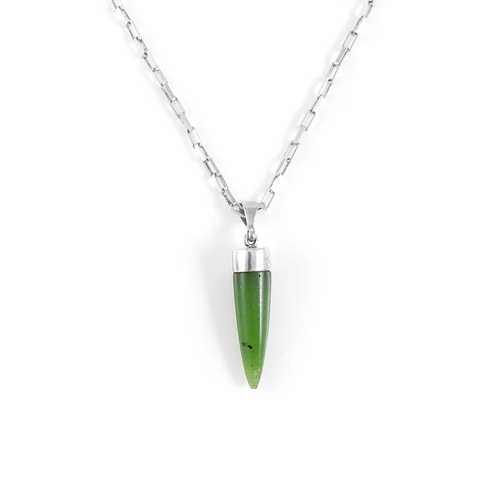 Nick Von K Sterling Silver and Pounamu Point Necklace
