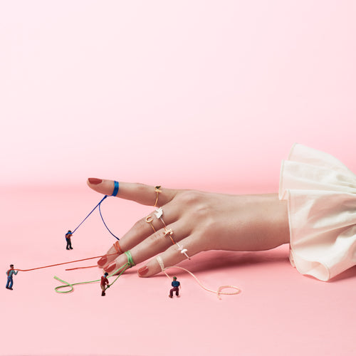 KAREN WALKER SILVER MINI UNICORN RING L
