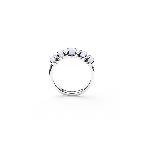 STOLEN SILVER HALO CLUSTER RING - BLUE LACE AGATE