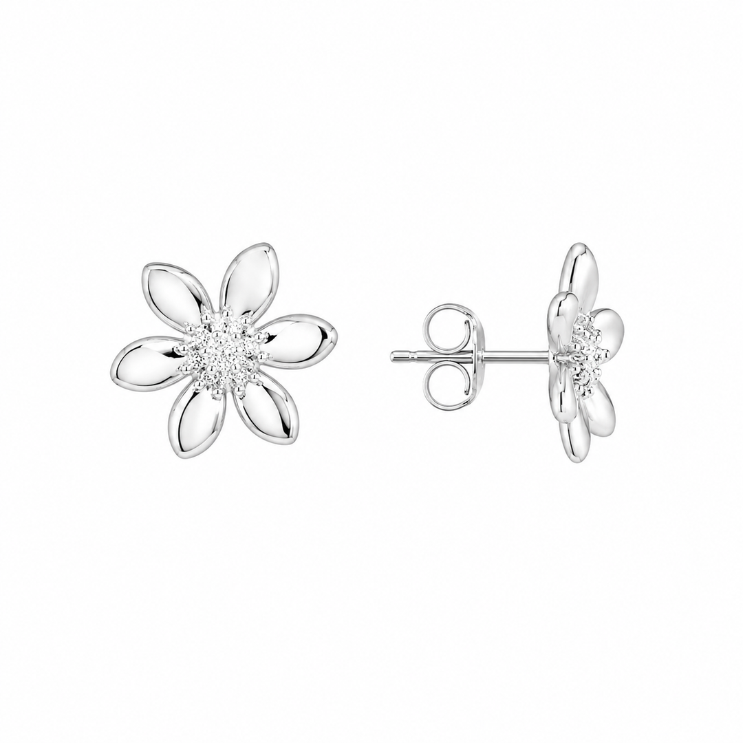 LT Sterling Silver Wild Flower Stud Earrings