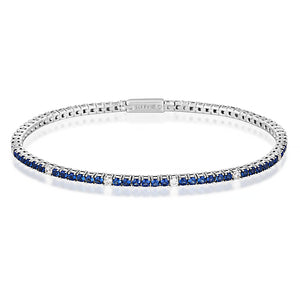 Georgini Milestone Sapphire 2mm Tennis Bracelet In Silver