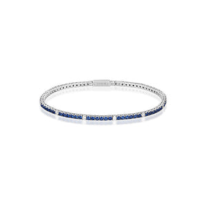Silver Blue And White Tennis Bracelet