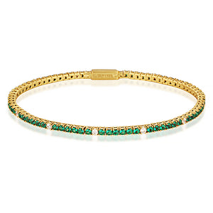 Georgini Milestone Emerald 2mm Tennis Bracelet In Gold