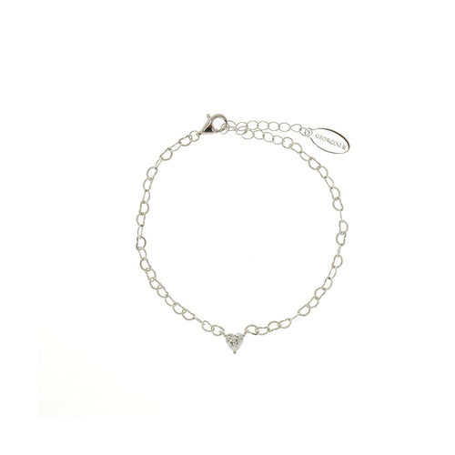 Silver Sweetheart Heart Chain Bracelet