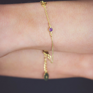 DIAMONDS BY GEORGINI NATURAL AMETHYST AND  TWO NATURAL DIAMOND FEBRUARY BRACELET