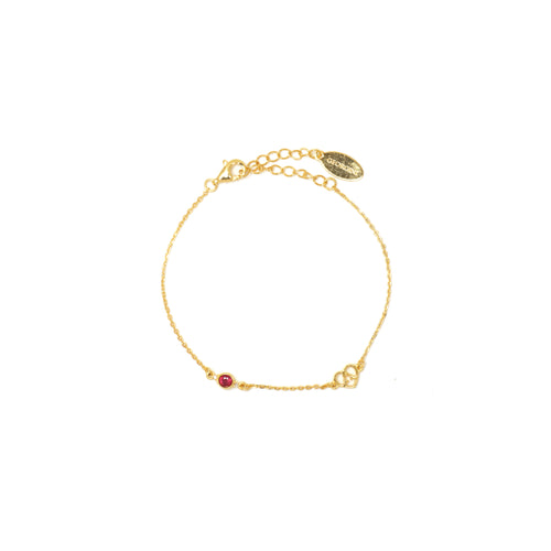 DIAMONDS BY GEORGINI NATURAL RUBY AND TWO NATURAL DIAMOND JULY BRACELET GOLD