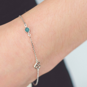 DIAMONDS BY GEORGINI NATURAL TURQUOISE AND TWO NATURAL DIAMOND DECEMBER BRACELET