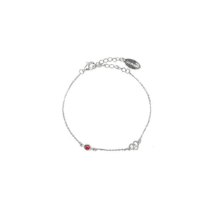 DIAMONDS BY GEORGINI NATURAL RUBY AND TWO NATURAL DIAMOND JULY BRACELET SILVER