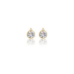 DIAMONDS BY GEORGINI NATURAL TOPAZ AND TWO NATURAL DIAMOND APRIL EARRINGS GOLD