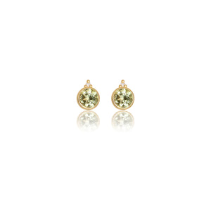 DIAMONDS BY GEORGINI NATURAL PERIDOT &  TWO NATURAL DIAMOND AUGUST EARRINGS GOLD