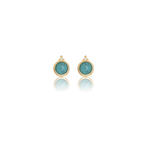 DIAMONDS BY GEORGINI NATURAL TURQUOISE AND TWO NATURAL DIAMOND DECEMBER EARRINGS