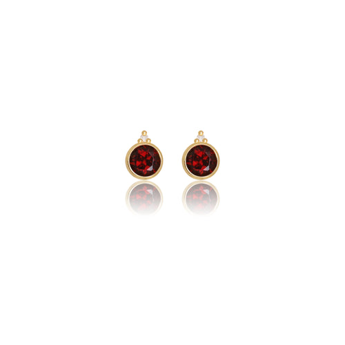 DIAMONDS BY GEORGINI NATURAL GARNET AND TWO NATURAL DIAMOND JANUARY EARRINGS GOL