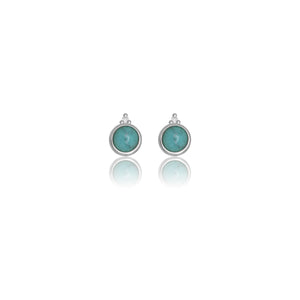 DIAMONDS BY GEORGINI NATURAL TURQUOISE AND TWO NATURAL DIAMOND DECEMBER EARRINGS