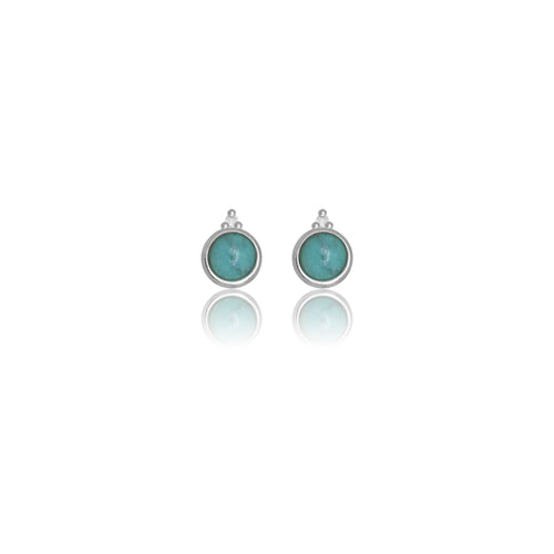 DIAMONDS BY GEORGINI NATURAL TURQUOISE AND TWO NATURAL DIAMOND DECEMBER EARRINGS