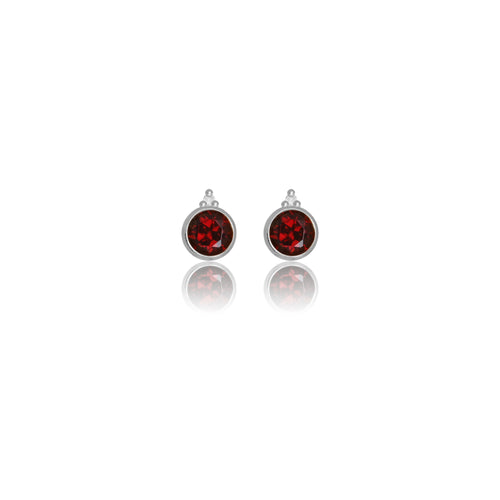 DIAMONDS BY GEORGINI NATURAL GARNET AND TWO NATURAL DIAMOND JANUARY EARRINGS SIL