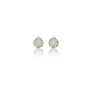 DIAMONDS BY GEORGINI NATURAL OPAL & TWO NATURAL DIAMOND OCTOBER EARRINGS SILVER