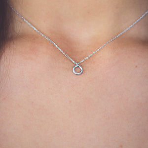 DIAMONDS BY GEORGINI FIVE NATURAL DIAMOND CIRCLE NECKLACE SILVER