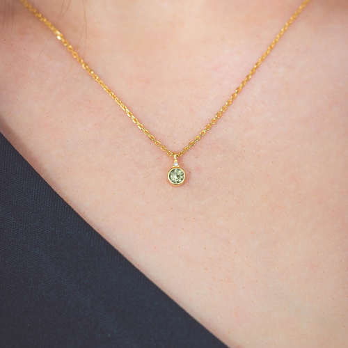 DIAMONDS BY GEORGINI NATURAL PERIDOT AND DIAMOND AUGUST NECKLACE GOLD