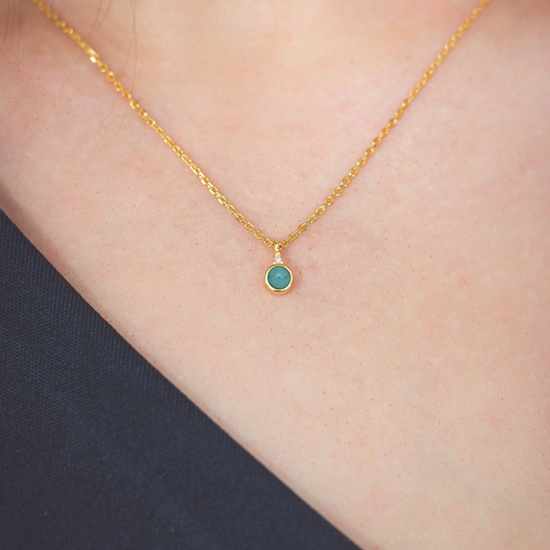 DIAMONDS BY GEORGINI NATURAL TURQUOISE AND DIAMOND DECEMBER NECKLACE GOLD