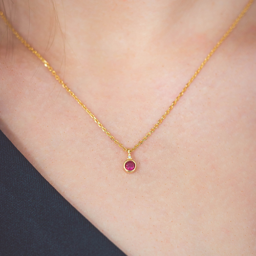 DIAMONDS BY GEORGINI NATURAL RUBY AND DIAMOND JULY NECKLACE GOLD