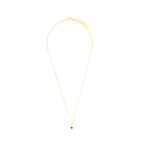 DIAMONDS BY GEORGINI NATURAL GREEN AGATE AND DIAMOND MAY NECKLACE GOLD