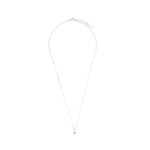 DIAMONDS BY GEORGINI NATURAL AQUAMARINE AND DIAMOND MARCH NECKLACE SILVER