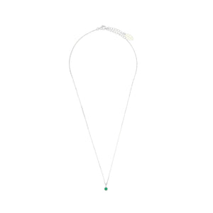 DIAMONDS BY GEORGINI NATURAL GREEN AGATE AND DIAMOND MAY NECKLACE SILVER