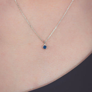 DIAMONDS BY GEORGINI NATURAL SAPPHIRE AND DIAMOND SEPTEMBER NECKLACE SILVER