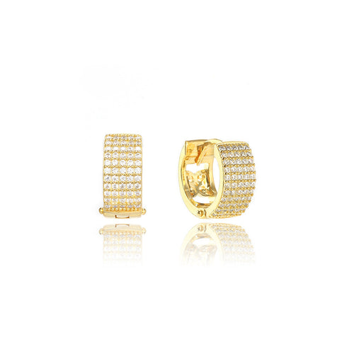 Gold Plated Goddess Maeve Pave Hoop Earrings