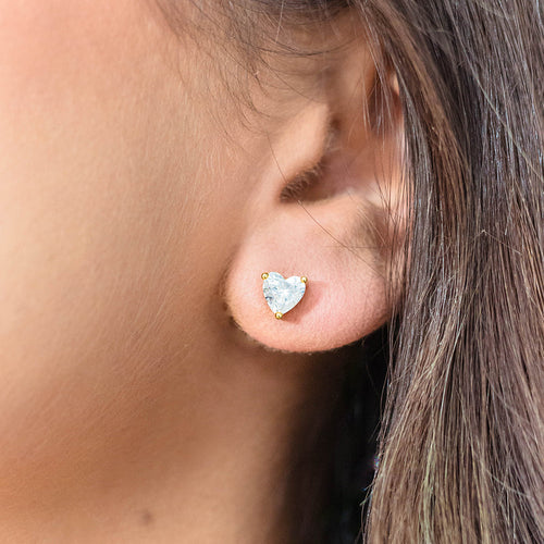 Gold Plated Sweetheart Heart Studs