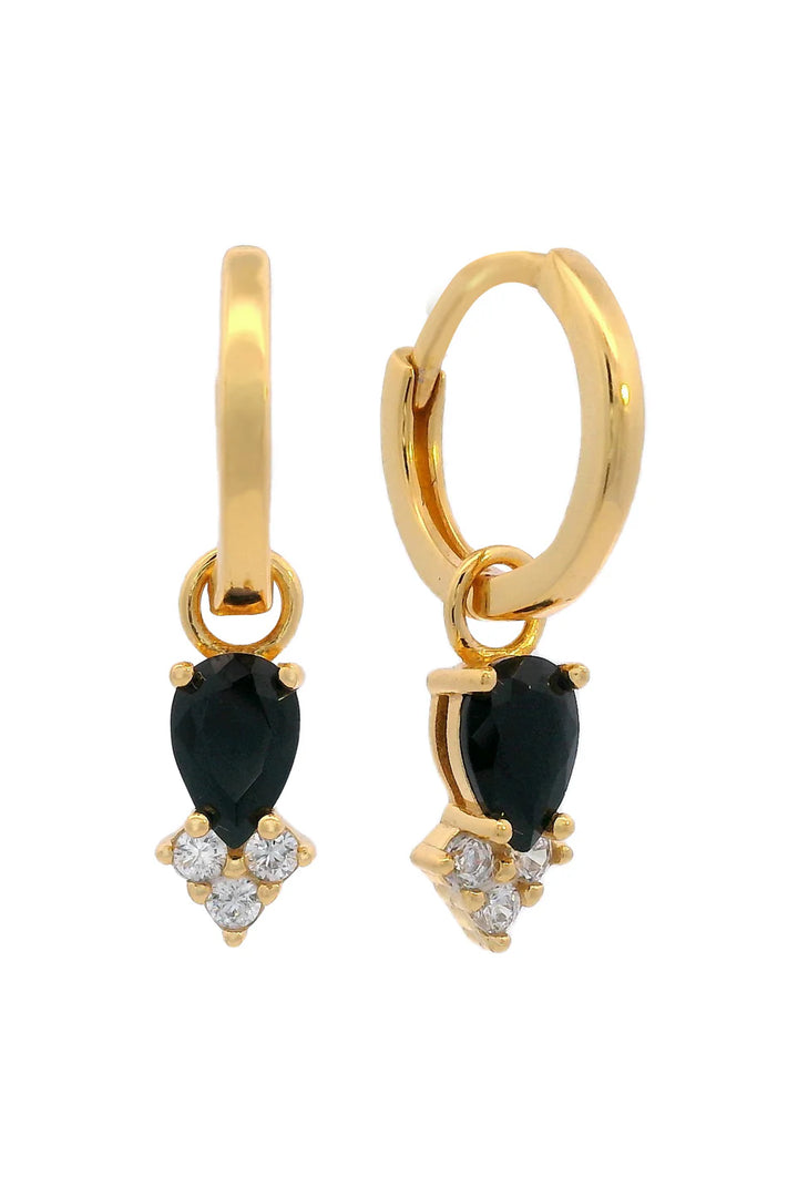 Georgini Midnight Velvet Asteria Hoops Black and Gold