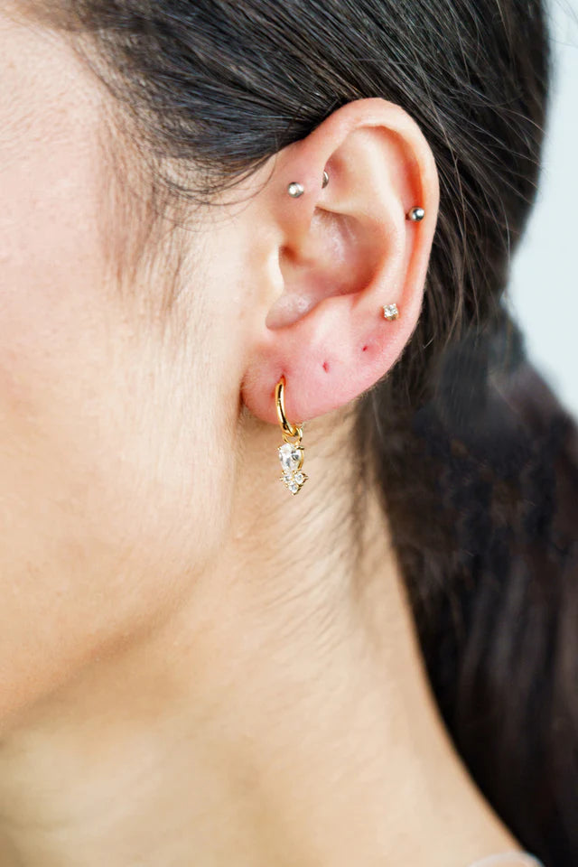 Georgini Midnight Velvet Asteria Hoops Gold